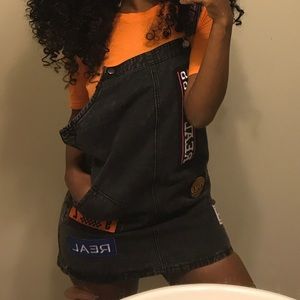 Denim overall dress